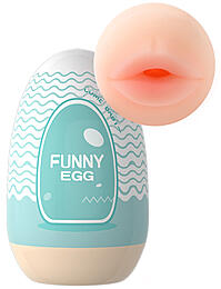 Мастурбатор-яйцо Fanny Egg (ротик), голубой, 40x90 мм, 92373-5