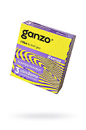 Презервативы Ganzo Sense, ультратонкие, латекс, 18 см, 3 шт