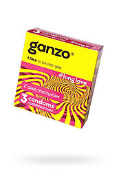 Презервативы Ganzo Long Love, с анестезирующим эффектом, латекс, 18 см, 3 шт