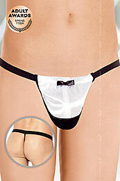Стринги мужские с бабочкой SoftLine Collection, белый, S/L