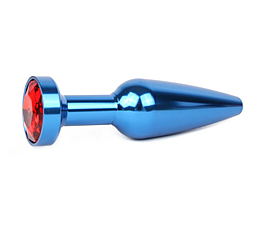 Металлический анальный плаг с красным кристаллом, Anal Jewerly Plug