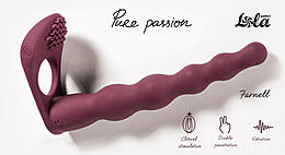 МС 1203-02lola Вибронасадка для Двойного Проникновения Pure Passion Farnell Wine Red