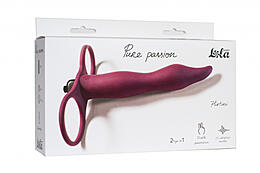 МС 1204-02lola Вибронасадка для двойного проникновения Pure Passion Flirtini Wine red