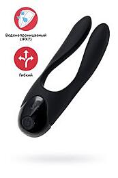 Многофункциональный мини-вибратор Satisfyer Candy Cane, силикон, чёрный, 11 см
